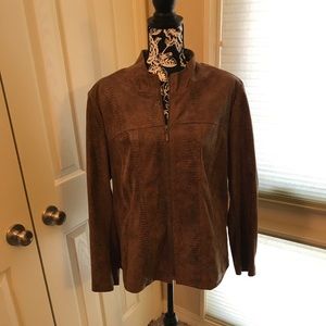 Brown faux leather jacket 22/24W